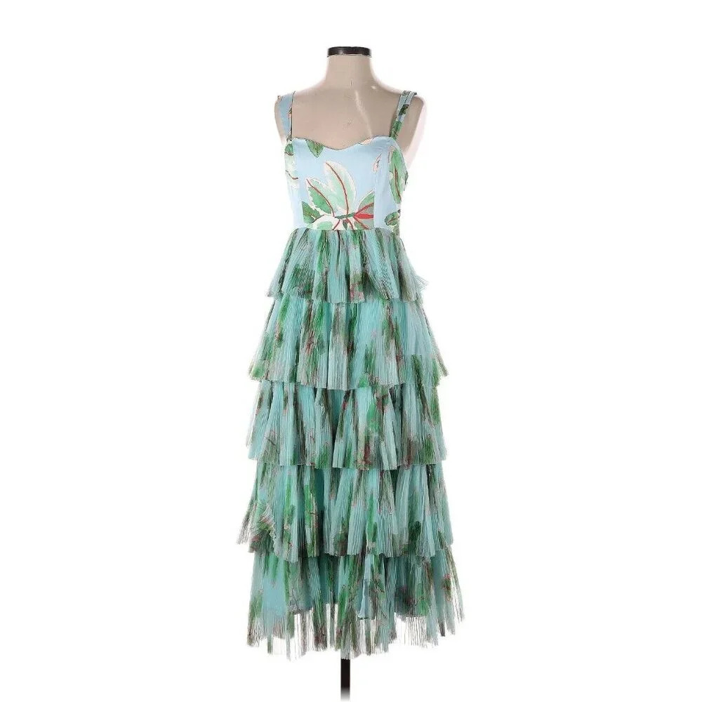 Anthropologie Hutch Mariah Tiered Tulle Sweetheart Column Gown 2 NWT $260 - Picture 6 of 12